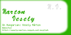marton vesely business card